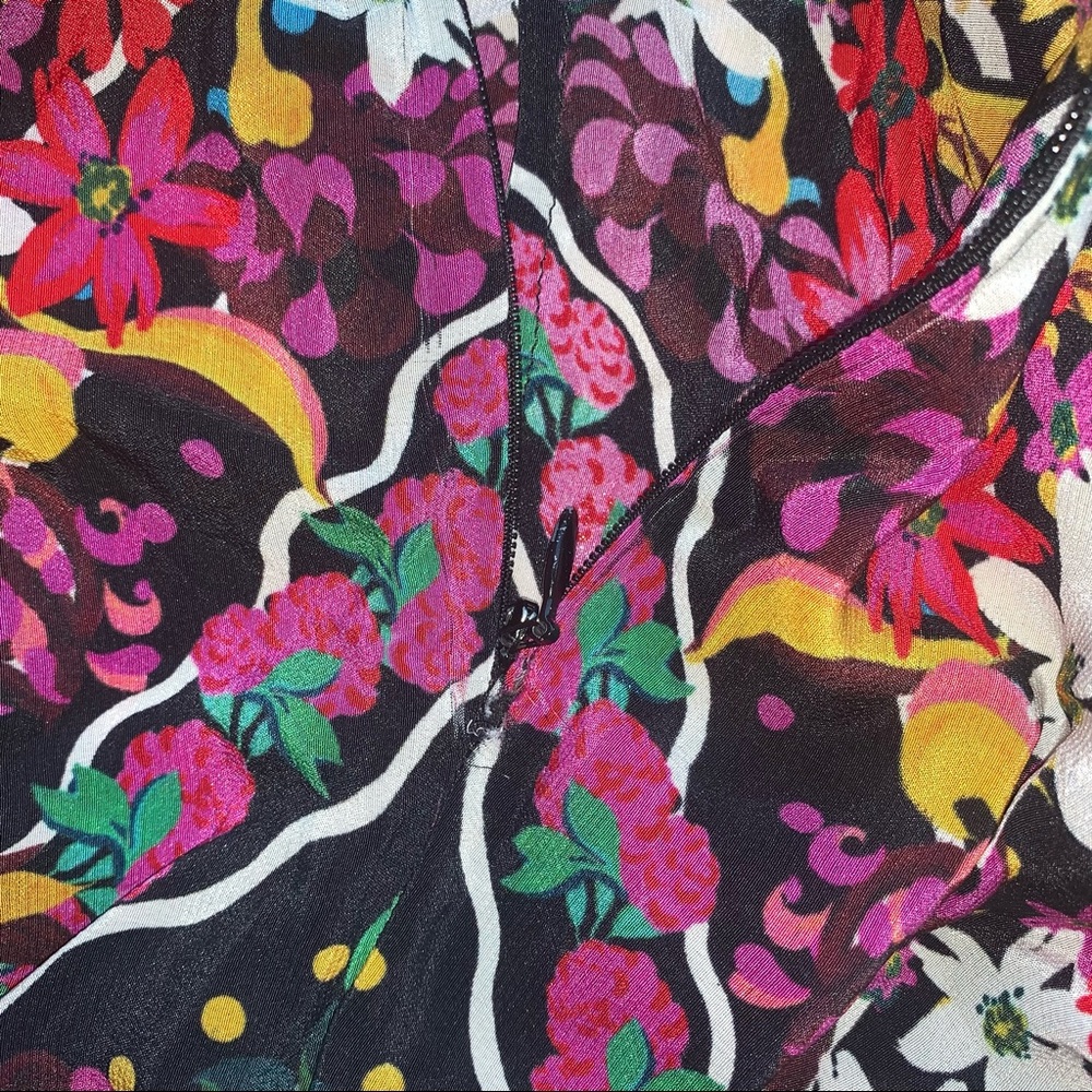 Saloni Zuri Printed Silk Crepe de Chine Midi Dress - Picture 15 of 16